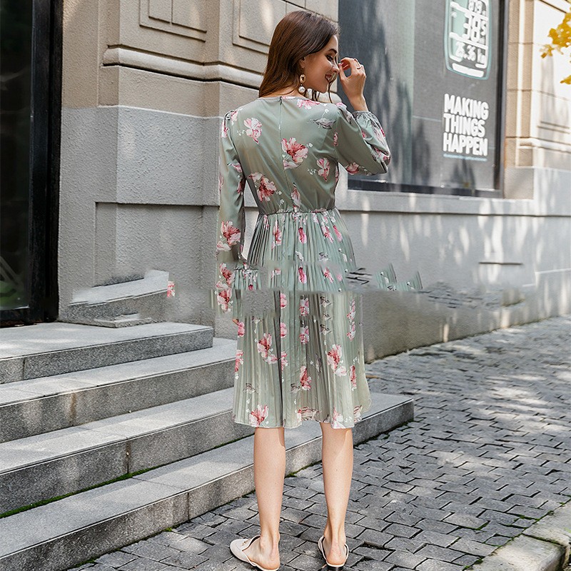 Vestido estampado dulce de estilo chino