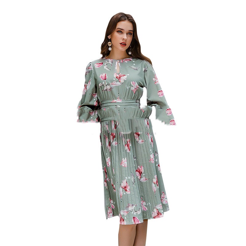 Vestido estampado dulce de estilo chino