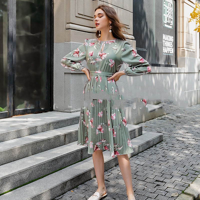 Vestido estampado dulce de estilo chino
