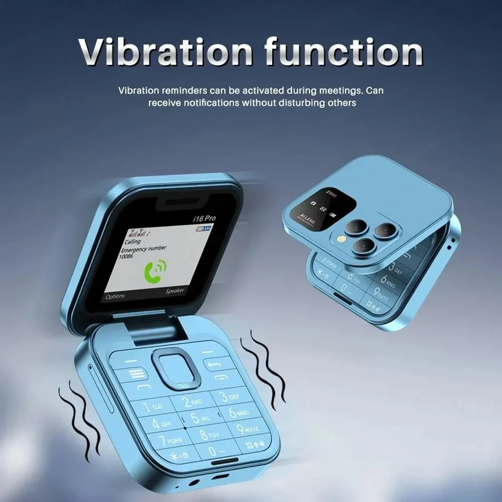 Mini teléfono móvil plegable con 2 tarjetas SIM y pantalla pequeña
