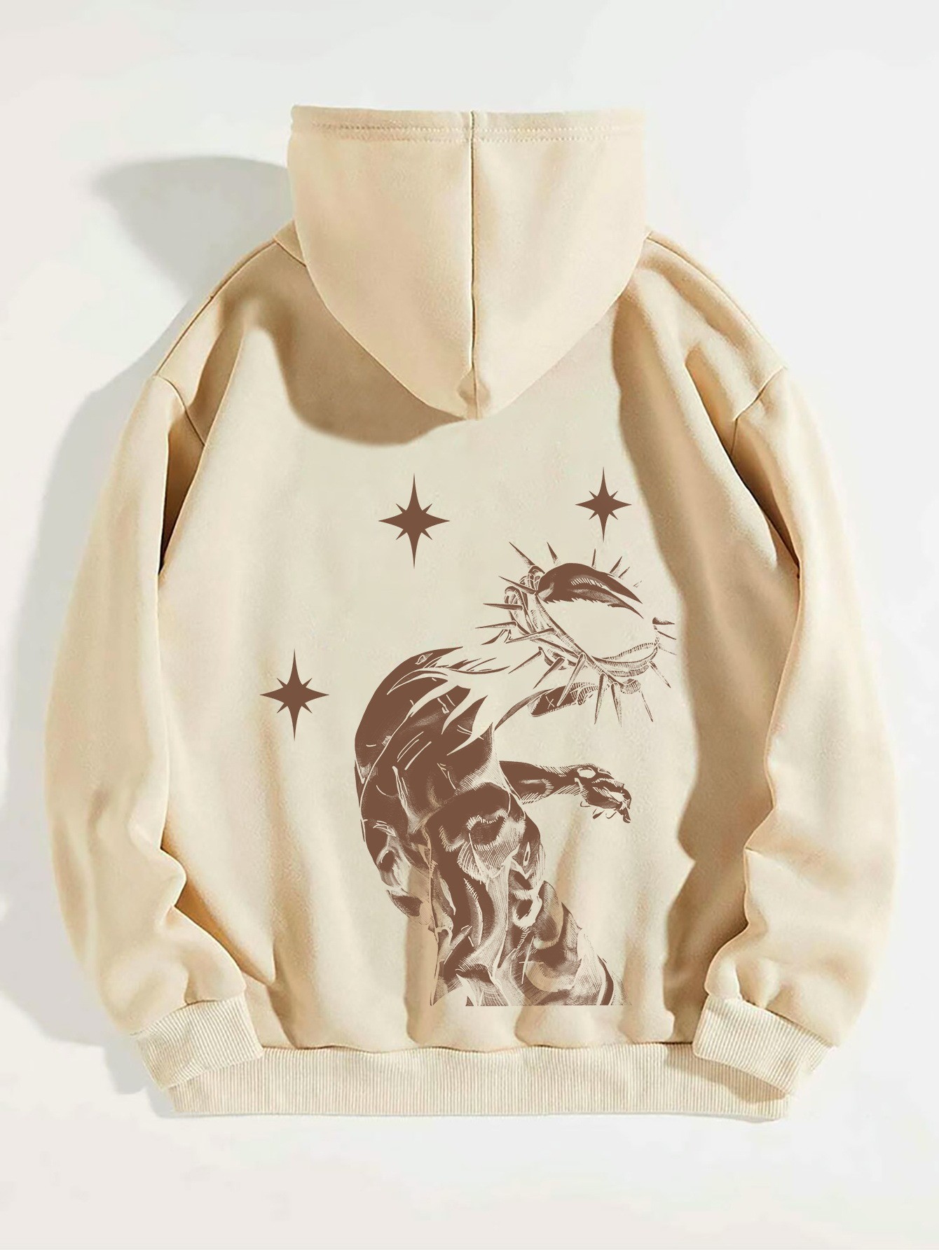 Sudadera con capucha y estampado de cruces cepilladas para mujer