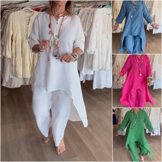 Traje casual de lino para mujer