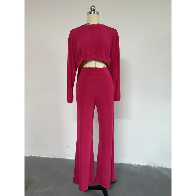 Conjunto casual de pantalones de pierna ancha