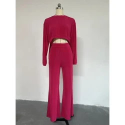 Conjunto casual de pantalones de pierna ancha