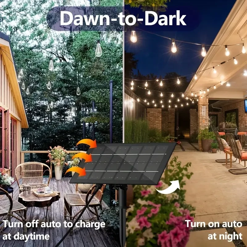 Luces de cadena con bombillas LED solares Edison