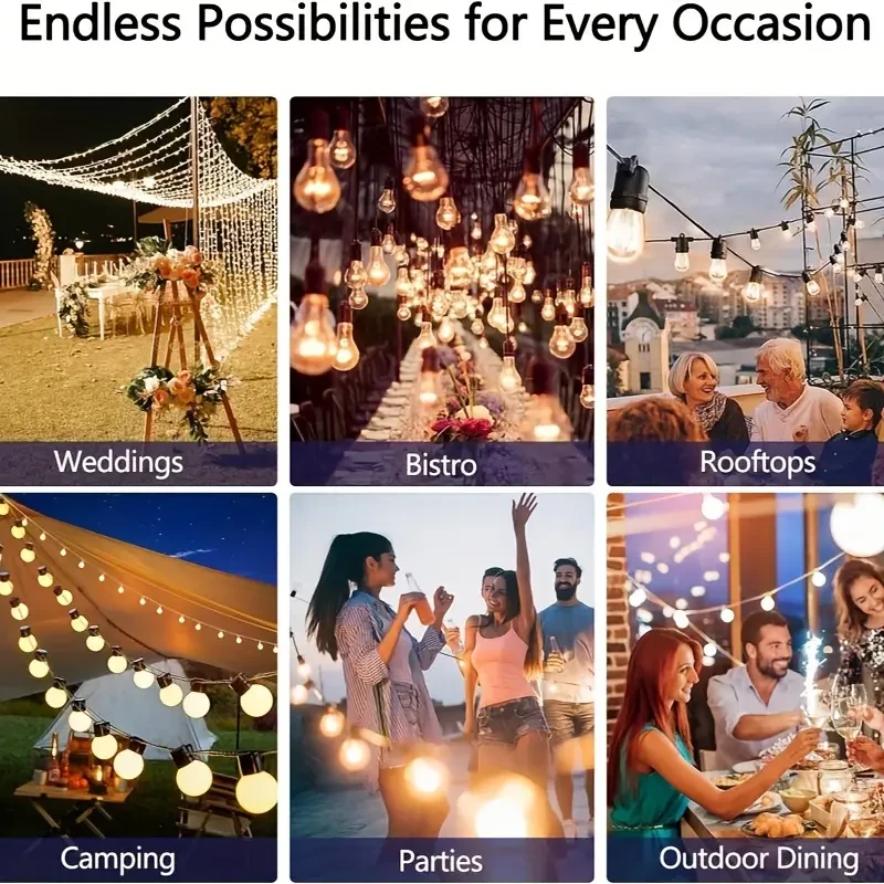 Luces de cadena con bombillas LED solares Edison