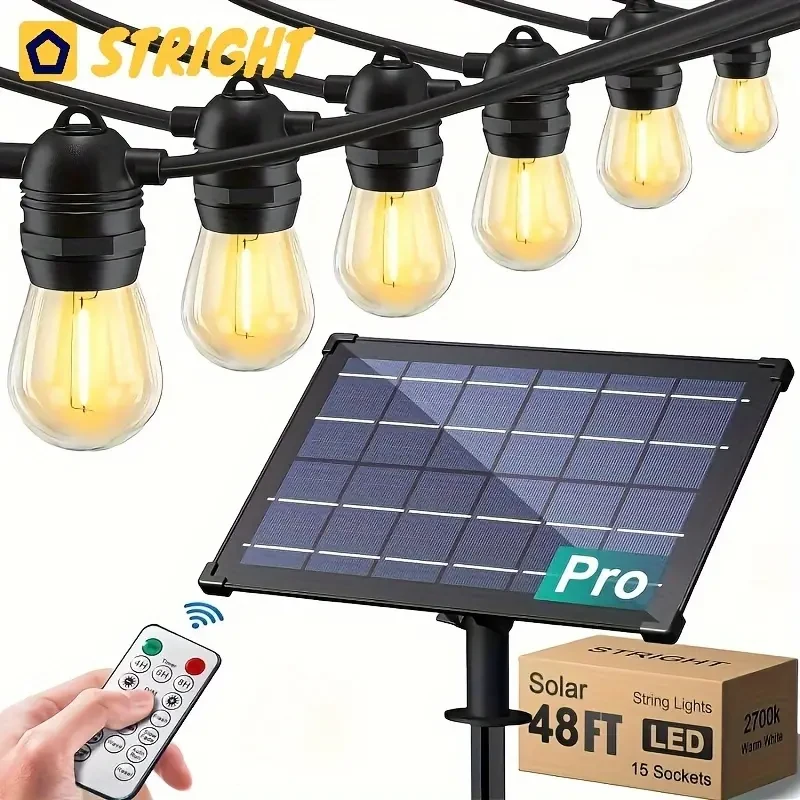 Luces de cadena con bombillas LED solares Edison
