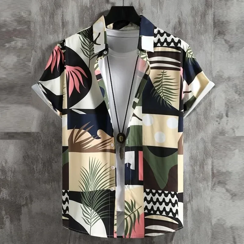 Camisa hawaiana vintage holgada y transpirable para hombre