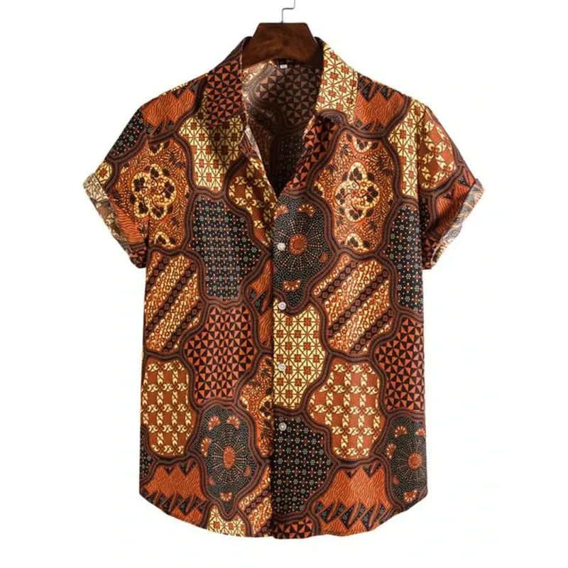 Camisa hawaiana vintage holgada y transpirable para hombre