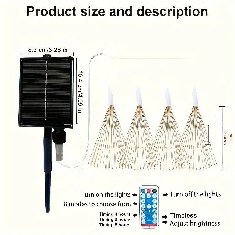 Luces LED solares para fuegos artificiales Starburst
