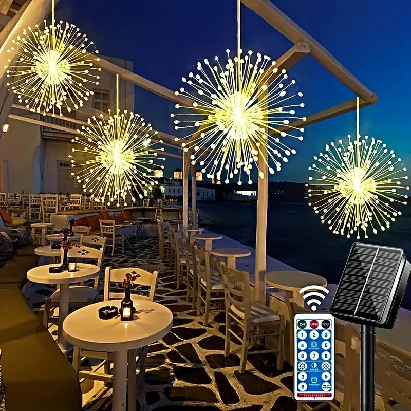 Luces LED solares para fuegos artificiales Starburst