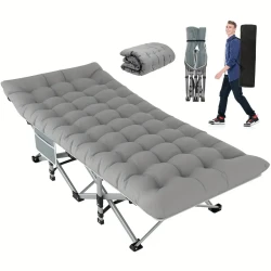 Catre plegable de camping con colchón, catres para dormir
