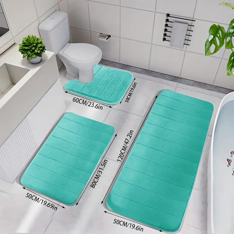 3 alfombrillas de baño de espuma viscoelástica de lujo