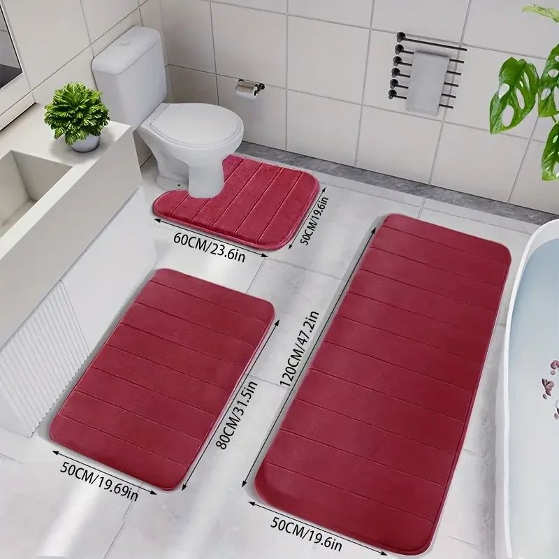 3 alfombrillas de baño de espuma viscoelástica de lujo