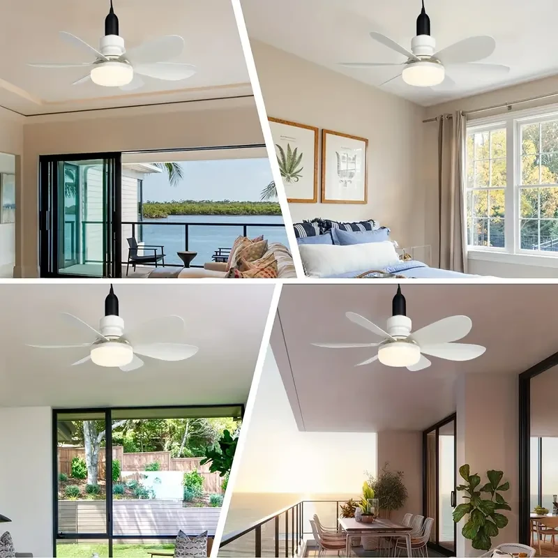 Ventilador de techo multifuncional con casquillo E26/E27 de 1 pieza