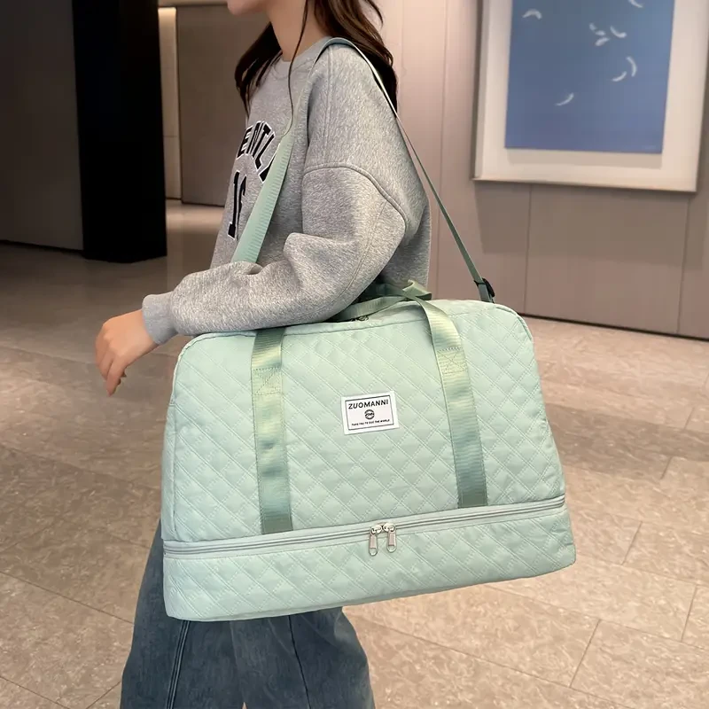 Bolsa de viaje ultraligera de gran capacidad con diseño de rombos