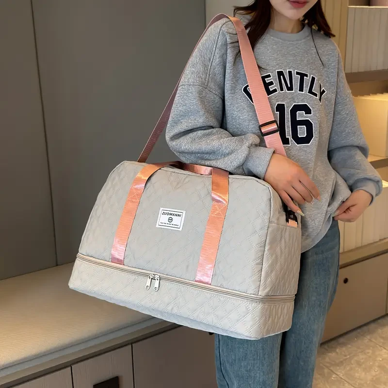 Bolsa de viaje ultraligera de gran capacidad con diseño de rombos