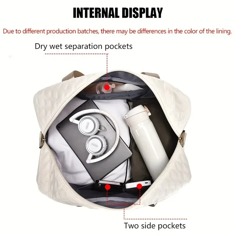 Bolsa de viaje ultraligera de gran capacidad con diseño de rombos