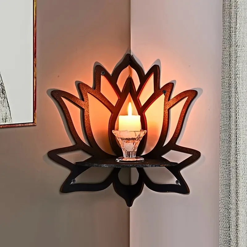 1 estante flotante elegante con forma de loto