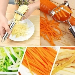 1 pelador de verduras de acero inoxidable
