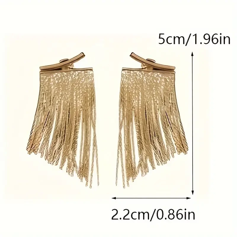 Pendientes colgantes con borlas de cadena dorada