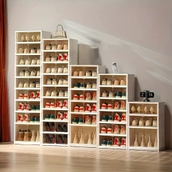 Zapatero plegable de 9 capas con puerta transparente, resistente al polvo y fácil de instalar, ideal para sala de estar.