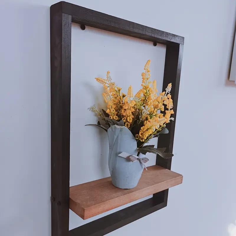 Estante colgante rústico de madera: expositor de pared para decoración del hogar