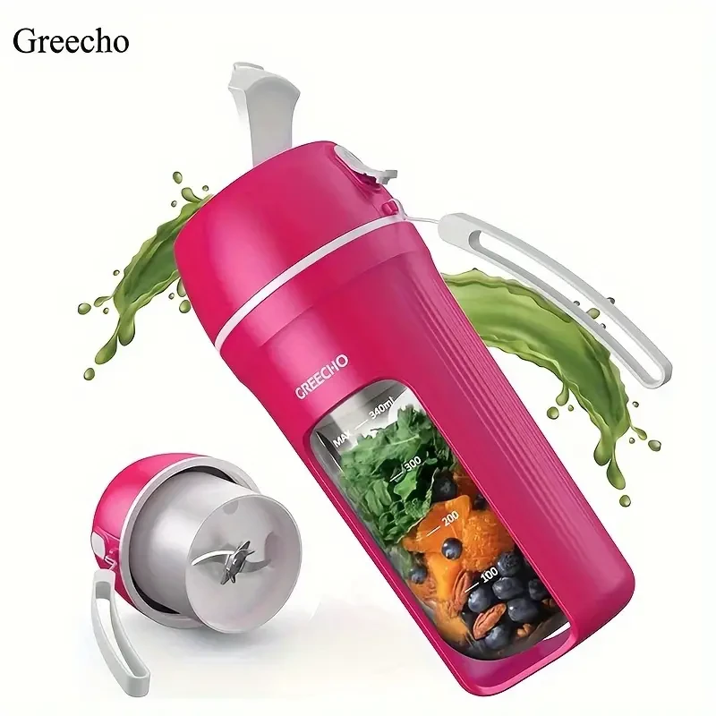 Licuadora portátil de jugos - Recargable por USB, Licuadora personal de 12 oz para batidos y licuados