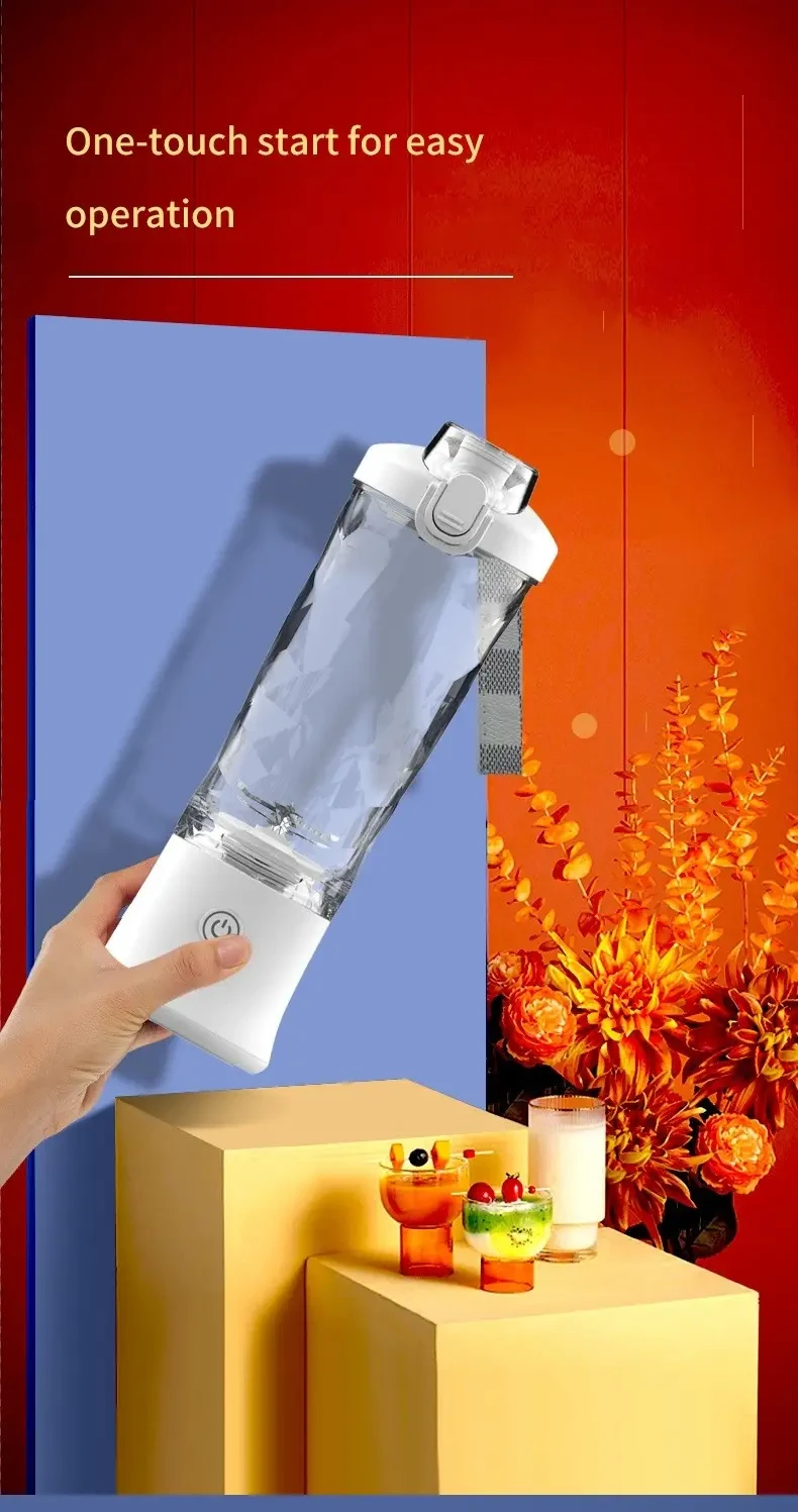Licuadora portátil recargable por USB - Licuadora personal de 20.29 oz para batidos y licuados