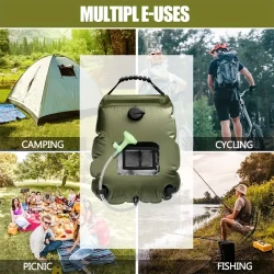 Bolsa de ducha solar para camping: bolsa de baño portátil con manguera extraíble