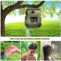 Bolsa de ducha solar para camping: bolsa de baño portátil con manguera extraíble