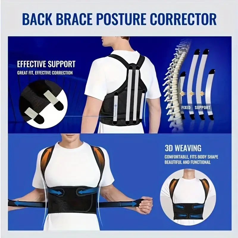 Corrector de postura ajustable - Soporte de espalda invisible para hombres y mujeres