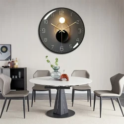 Reloj de pared de PVC de 14 pulgadas con cubierta de vidrio templado
