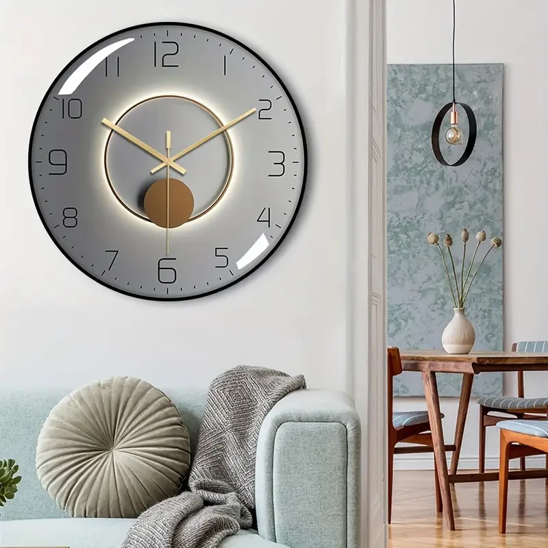 Reloj de pared de PVC de 14 pulgadas con cubierta de vidrio templado