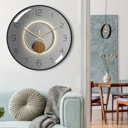 Reloj de pared de PVC de 14 pulgadas con cubierta de vidrio templado