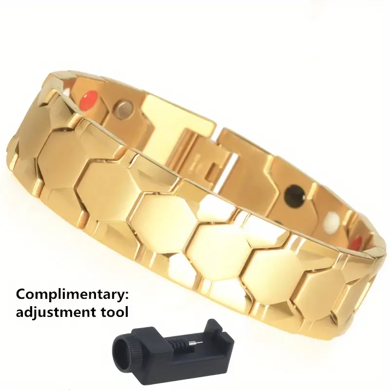 Pulsera dominante de acero y titanio para hombre