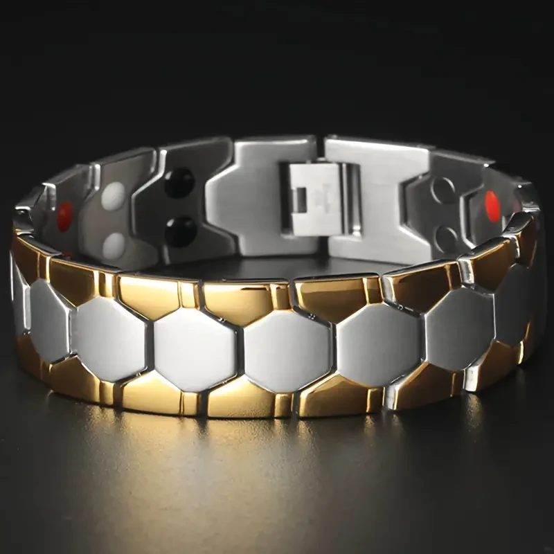Pulsera dominante de acero y titanio para hombre