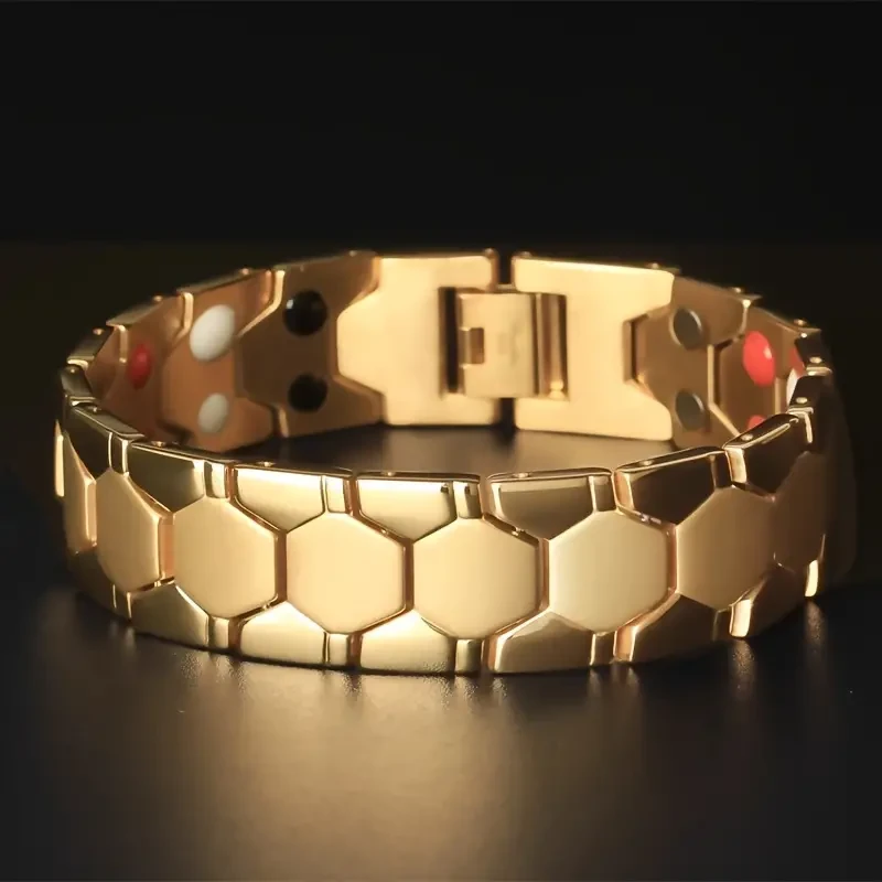 Pulsera dominante de acero y titanio para hombre