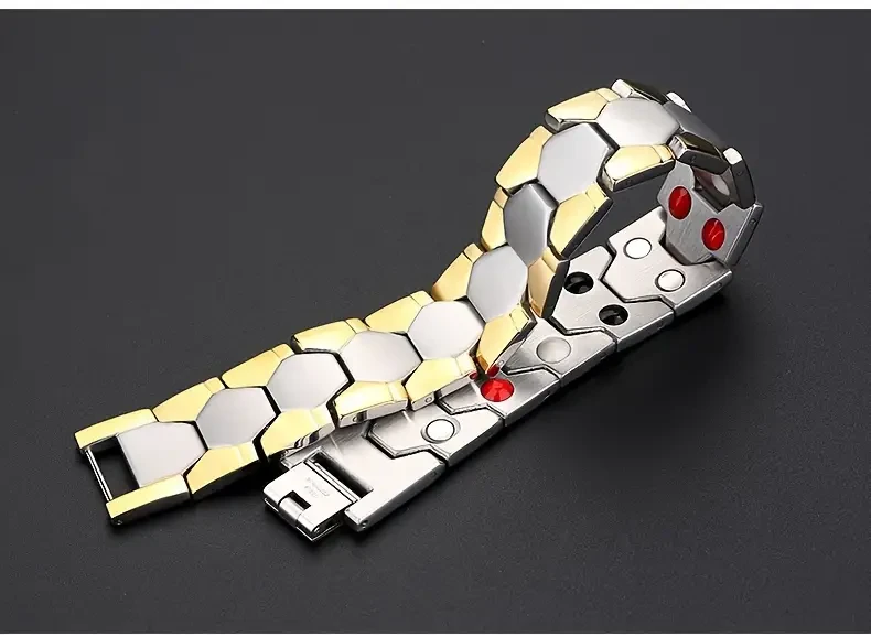 Pulsera dominante de acero y titanio para hombre