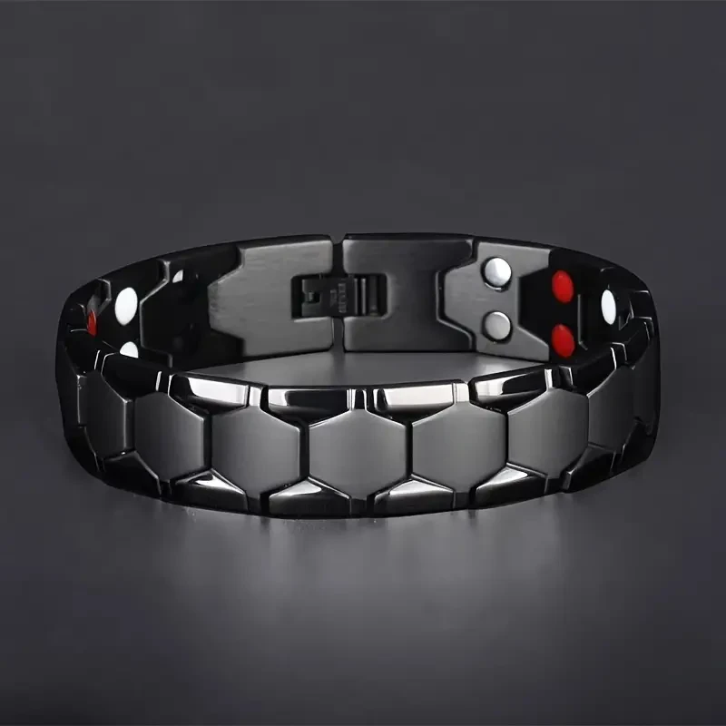 Pulsera dominante de acero y titanio para hombre