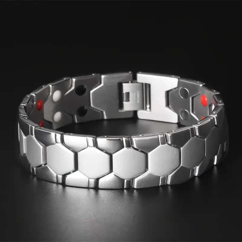 Pulsera dominante de acero y titanio para hombre