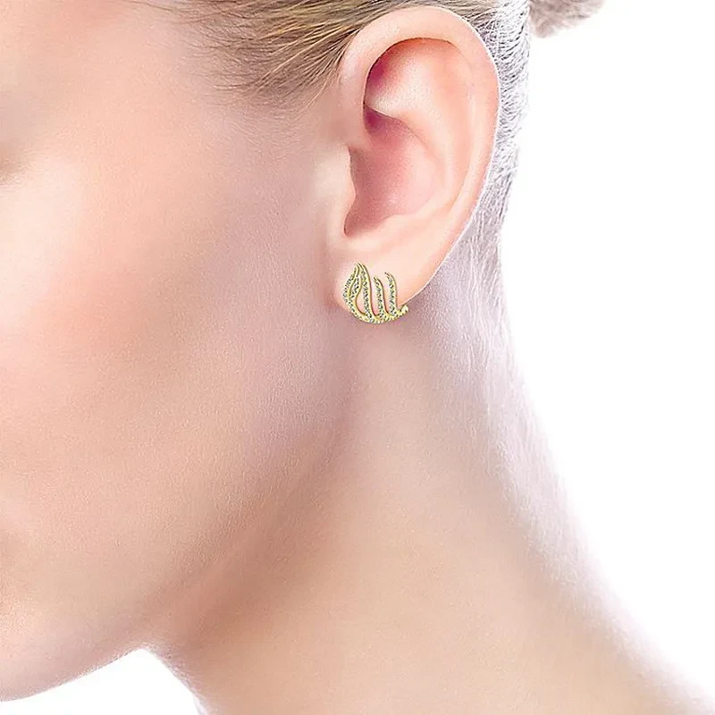 Pendientes de metal con baño de diamantes de nuevo estilo