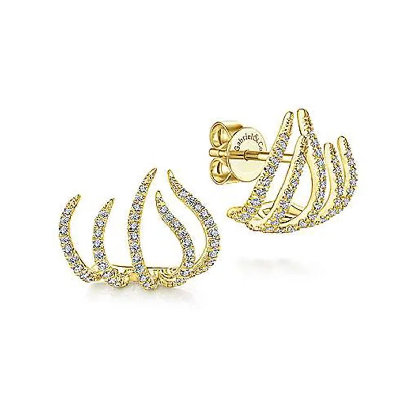 Pendientes de metal con baño de diamantes de nuevo estilo