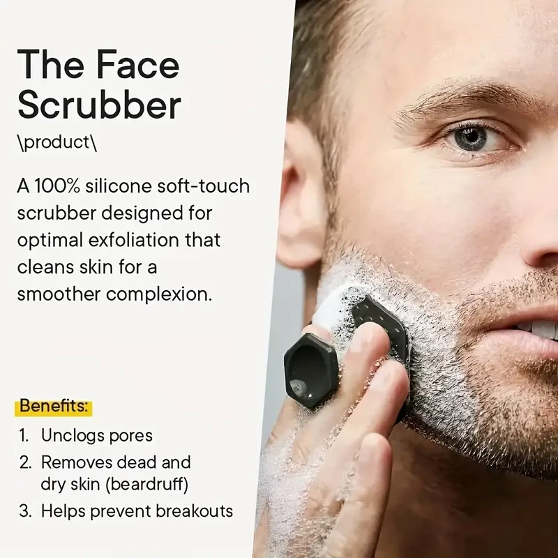 Exfoliante facial de silicona para hombres: almohadilla exfoliante suave y masajeador