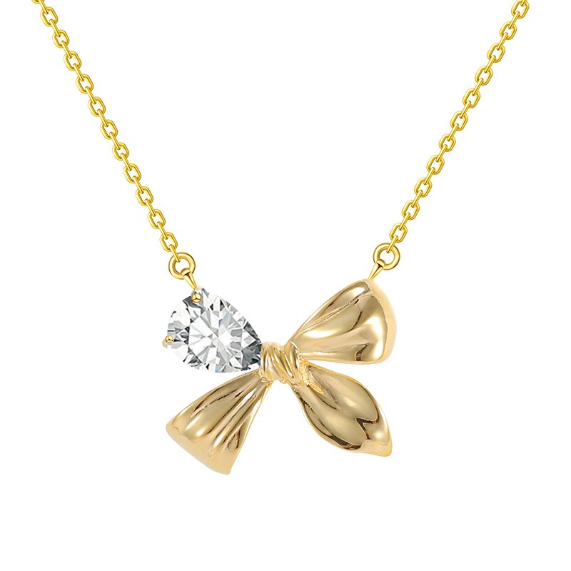 Colgante de collar con lazo de plata de ley