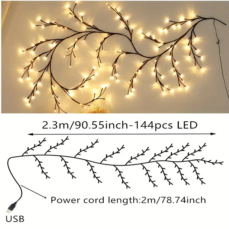 Luces de enredadera para árbol de Navidad DIY con alimentación USB