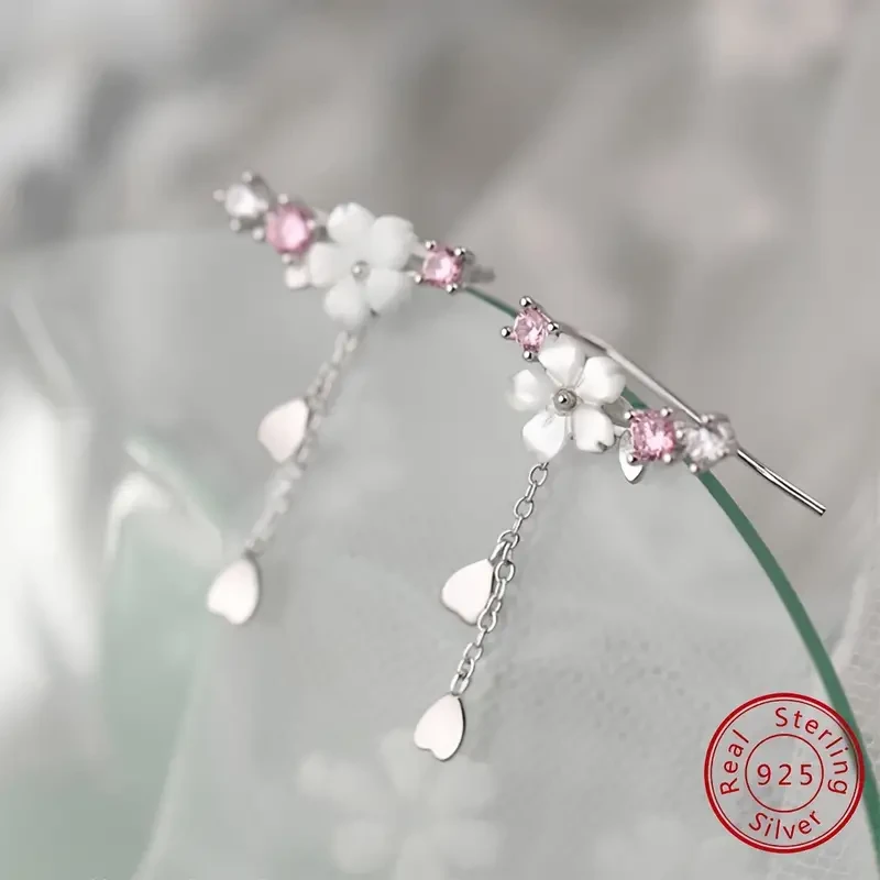 Pendientes colgantes hipoalergénicos de plata de ley 925