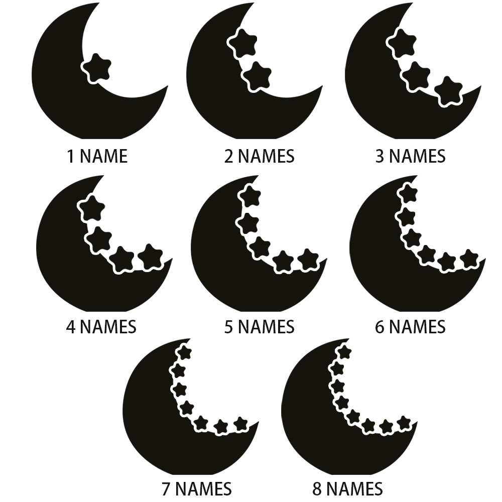 Lámpara de espejo familiar personalizada con luna y estrellas