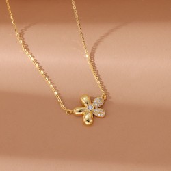 Collar de plata de ley con diseño de girasol y red suave de viento rojo