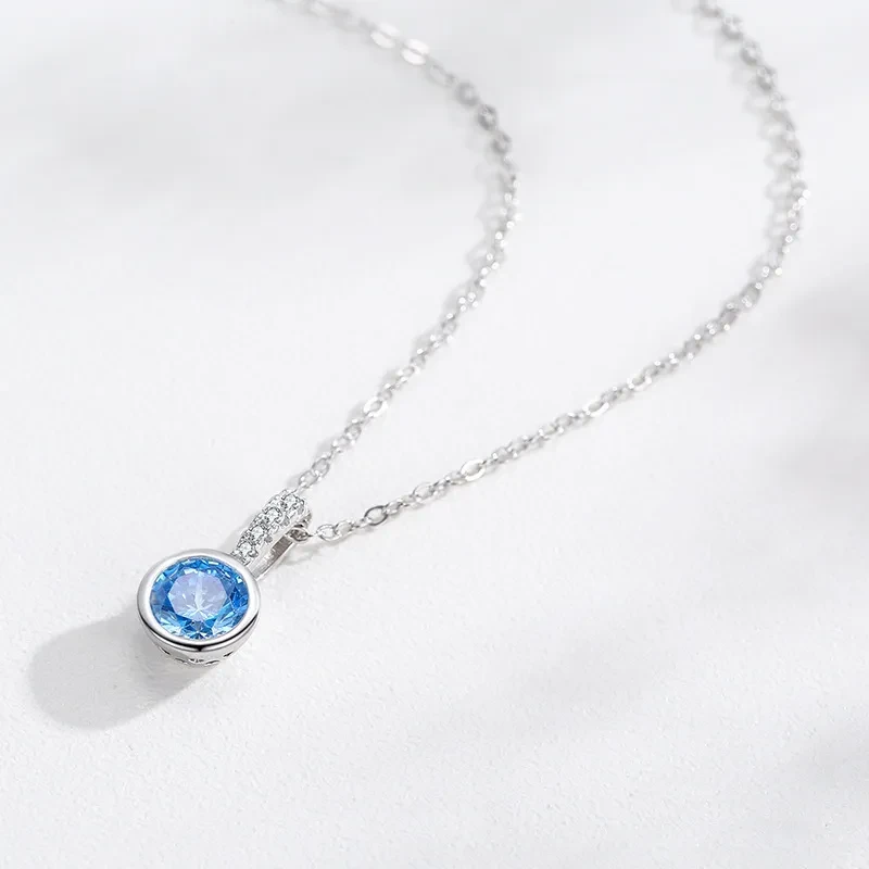 Collar y pendientes de diamantes artificiales de color azul marino de lujo para mujer